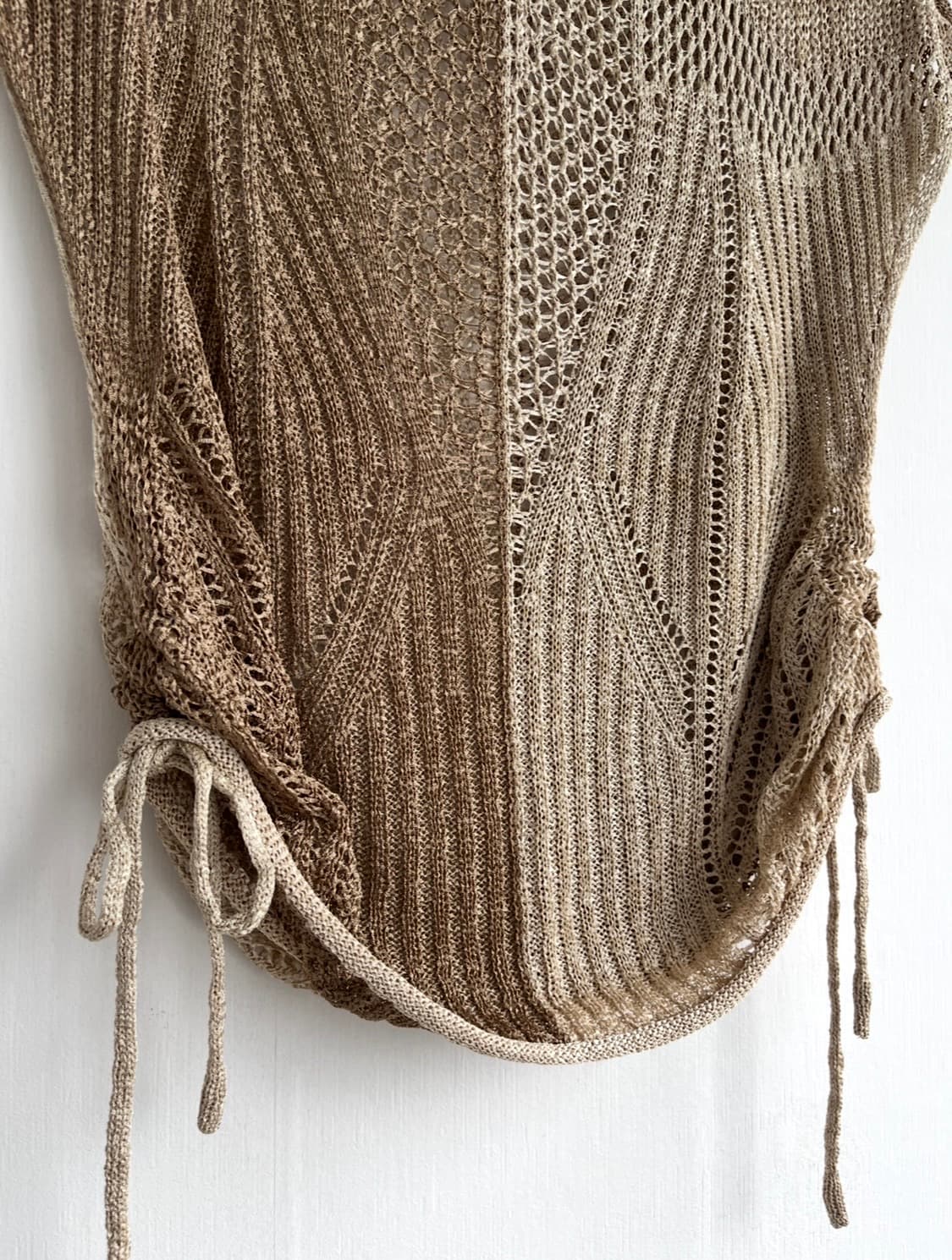 베이지 투톤 루즈핏 썸머 니트 상품이미지3