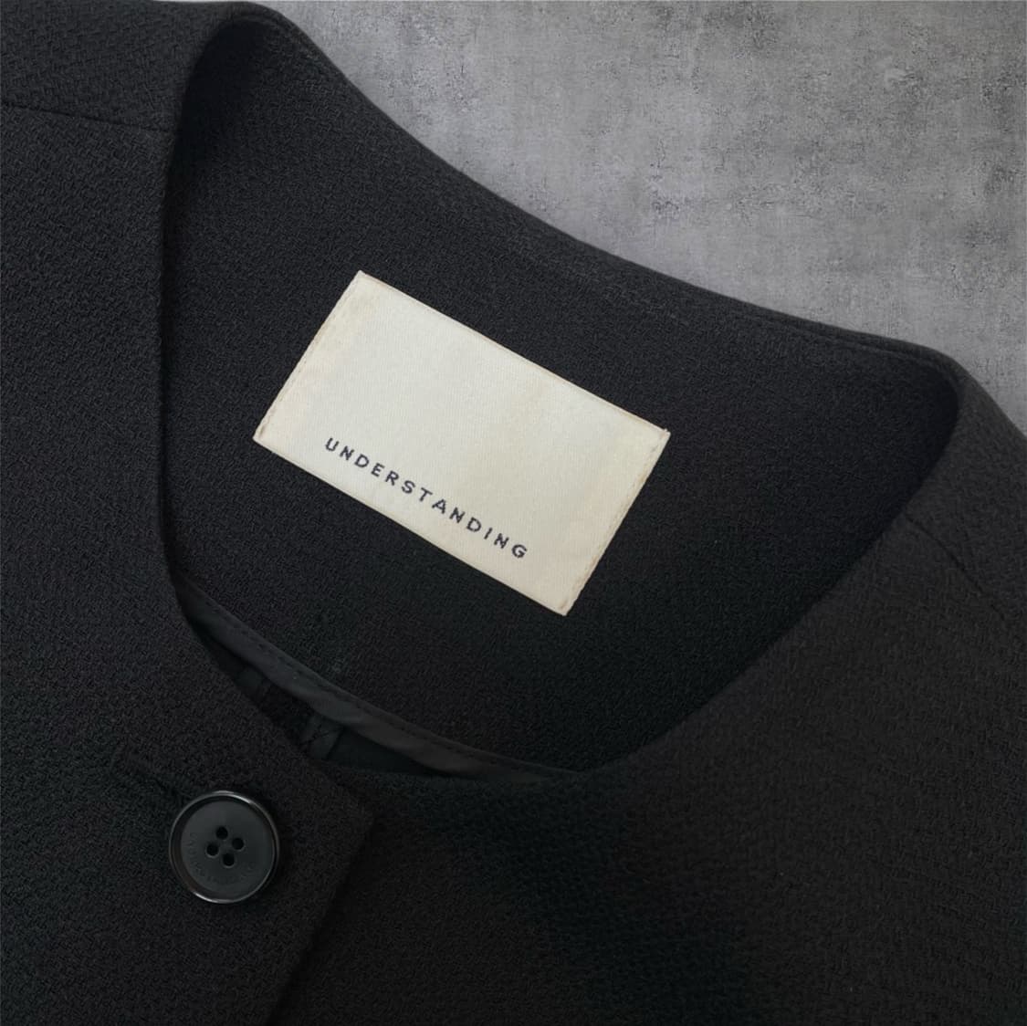 언더스탠딩 Understanding 블랙 노카라 슬림핏 반팔 자켓 S 상품이미지2