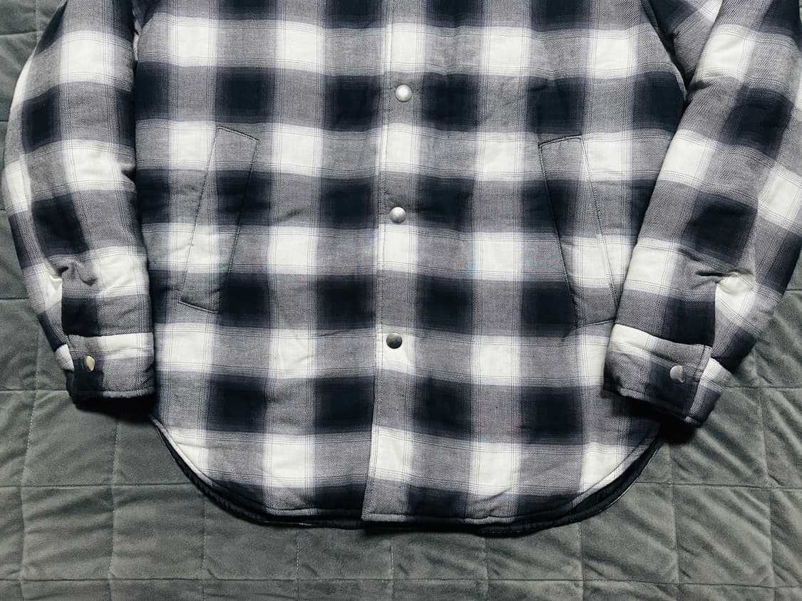 [L] 산드로 남자 체크 퀼팅 누빔 셔츠 자켓 블랙 상품이미지8