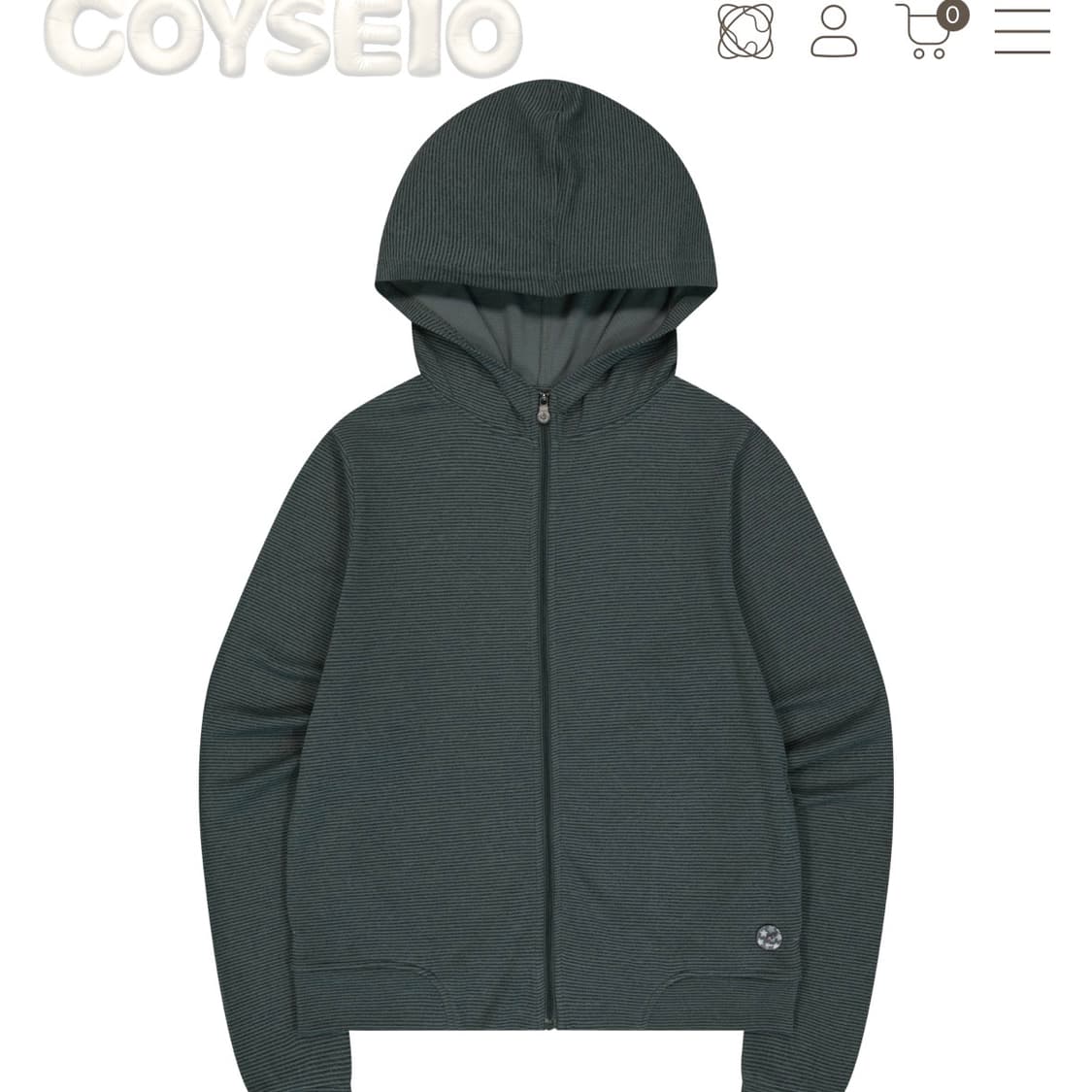 코이세이오 038 스트라이프 집업 차콜 상품이미지1