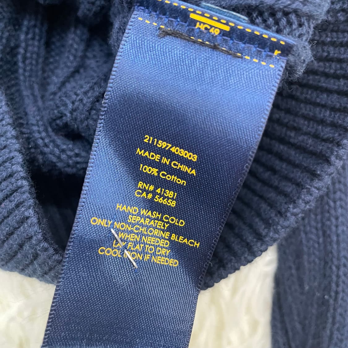 폴로 랄프로렌 포니 로고 케이블 니트 집업 네이비 상품이미지6