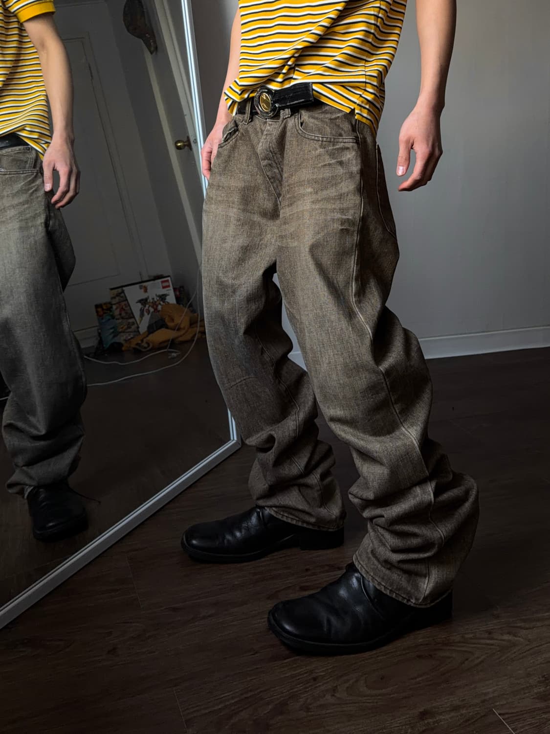 Bobson Chessking 워시드 스트레이트 진 상품이미지1