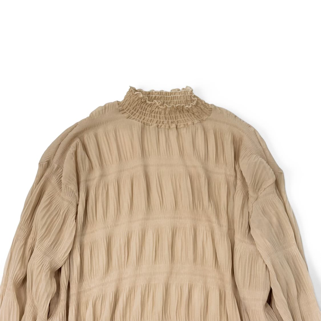 Beige Shirring Loose Fit Top 상품이미지2