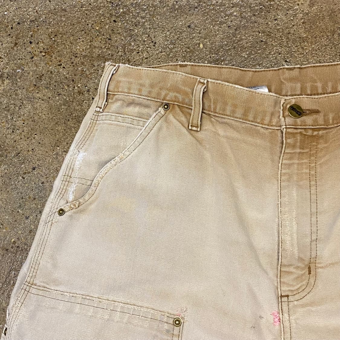 00s 미국빈티지 칼하트 더블니 샌드스톤 워크팬츠 상품이미지4
