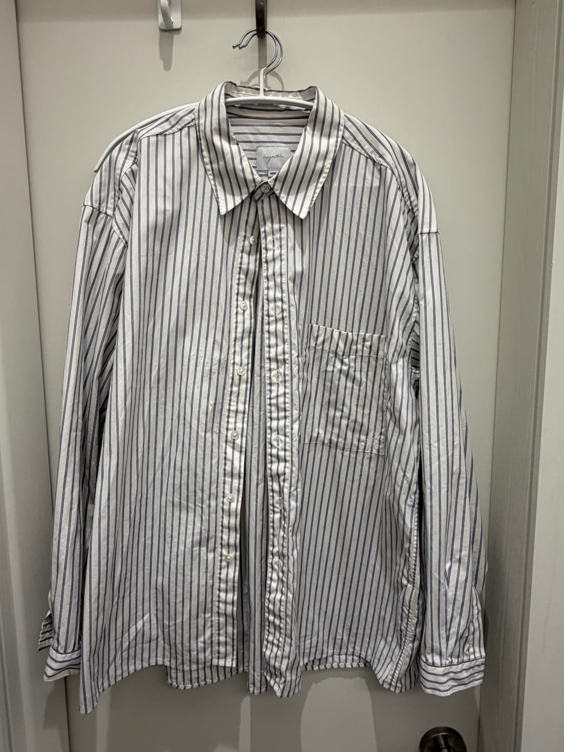 유스 스트라이프 셔츠 아이보리 m 상품이미지2