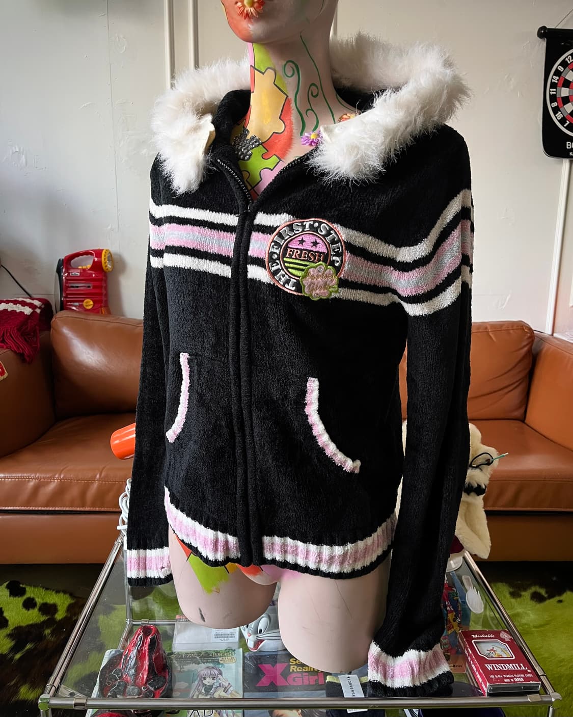 90s Peda & Mada Fur Hood Fleece Zip-up 상품이미지2