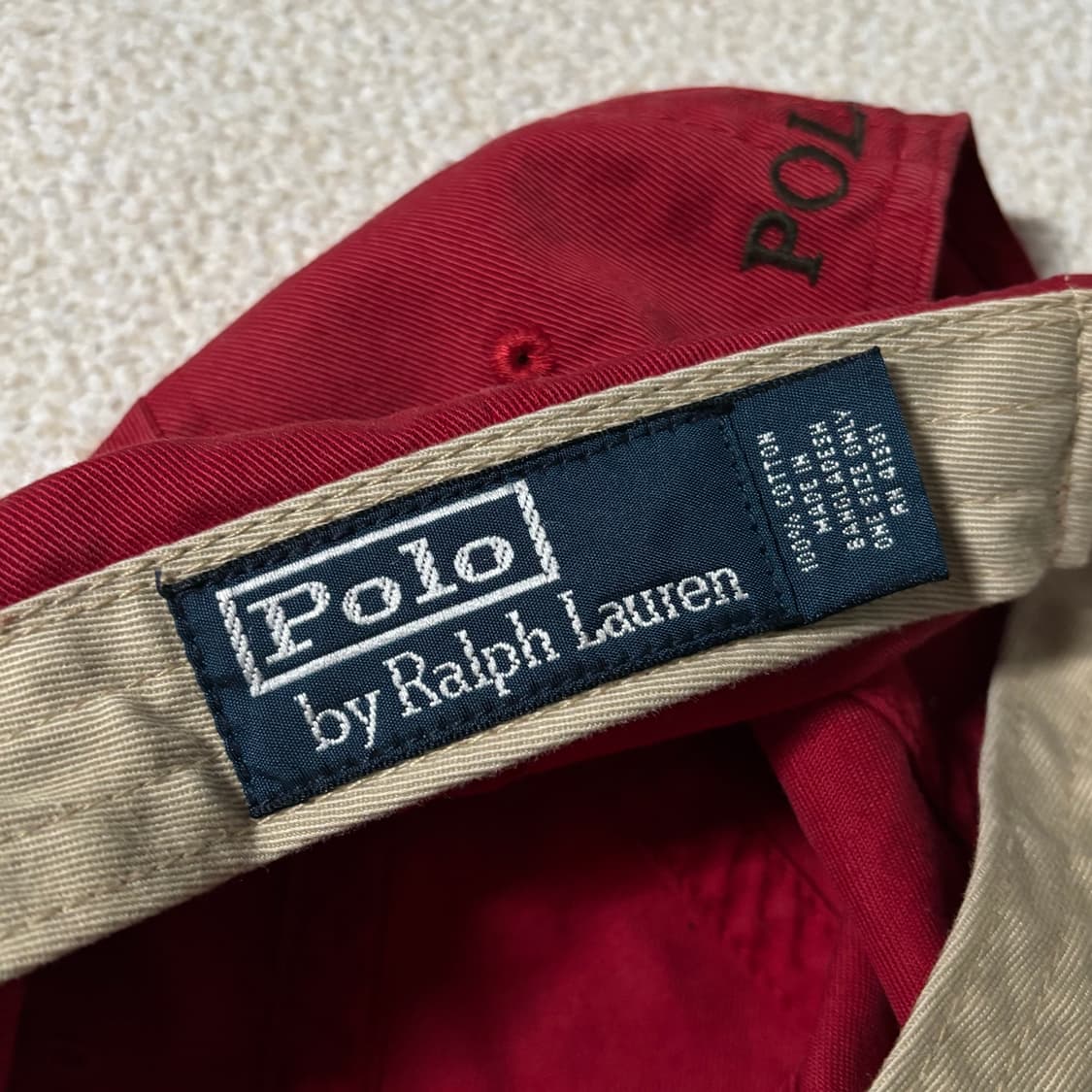 빈티지 폴로 랄프로렌 다크레드 스몰로고 볼캡 상품이미지4