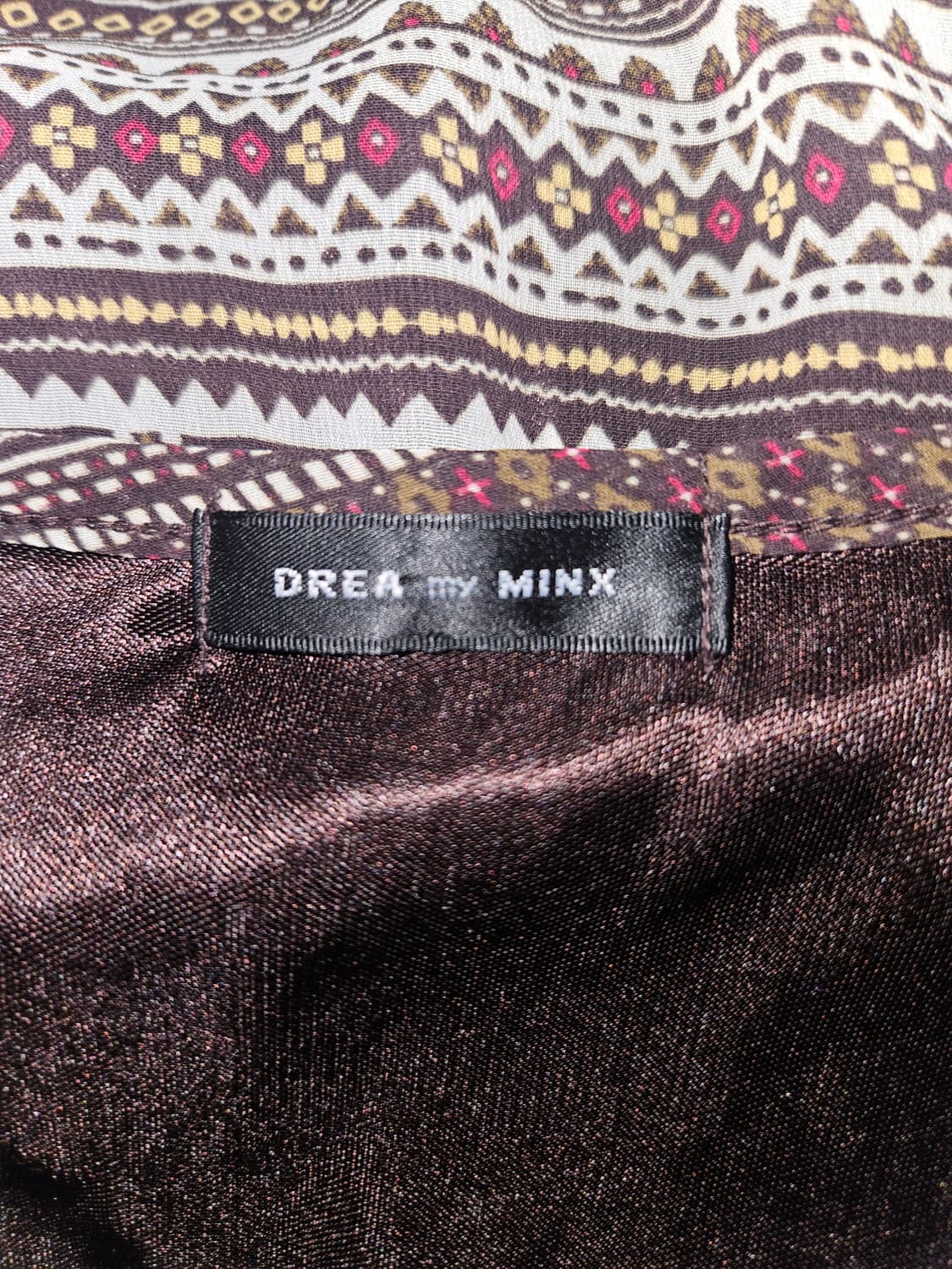 drea my minx 히피 에스닉 글레이즈 브라운 패턴 블라우스 상품이미지5