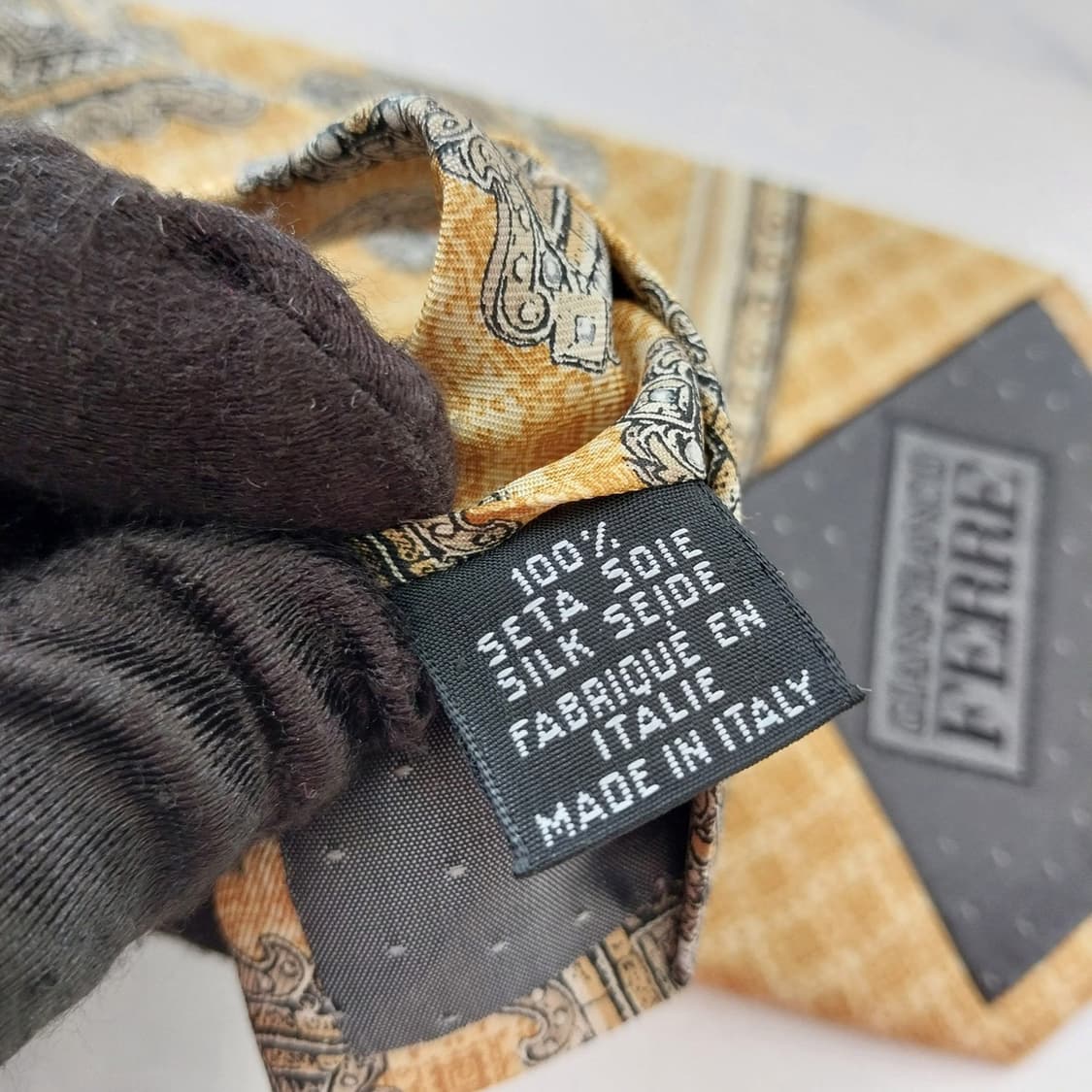 지안프랑코 페레 오너먼트 패턴 넥타이 9.6cm S~A+등급 K2475 상품이미지10