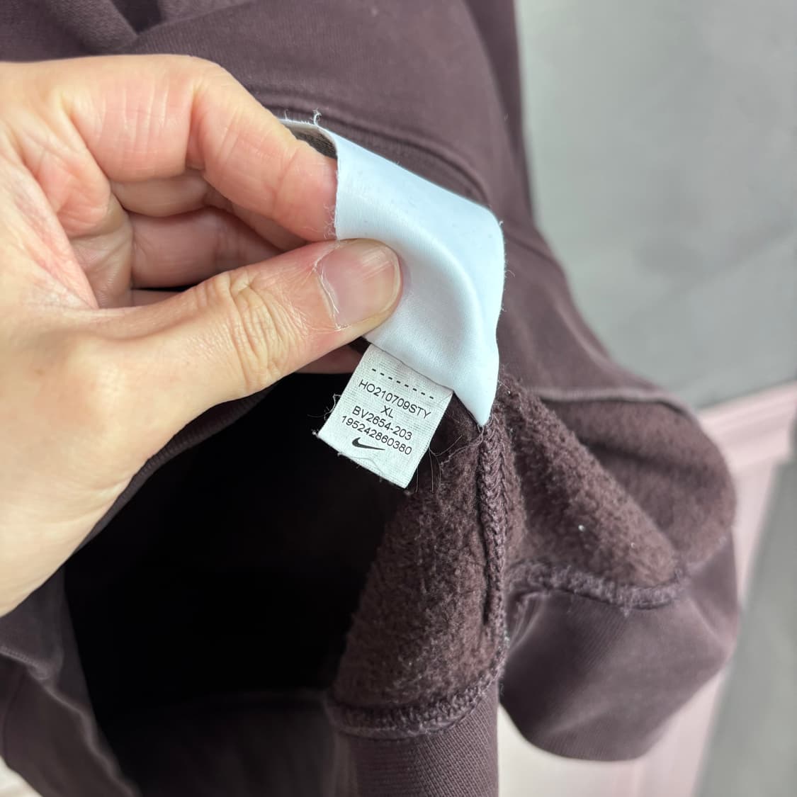 나이키 스우시 후드 버건디 브라운 상품이미지3