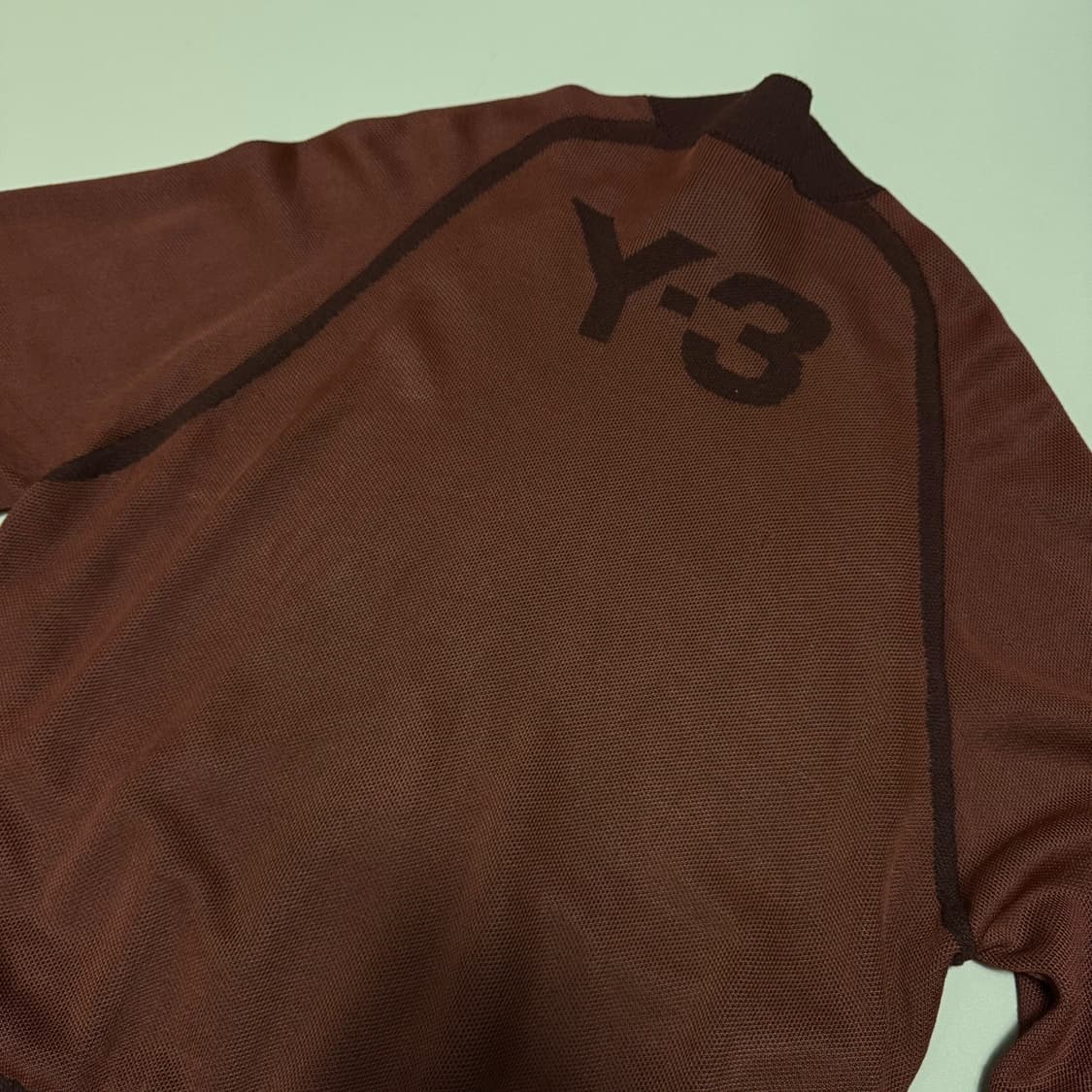 Y-3 버건디컬러 클래식 자카드 니트 쇼트 니트 집업 상품이미지6