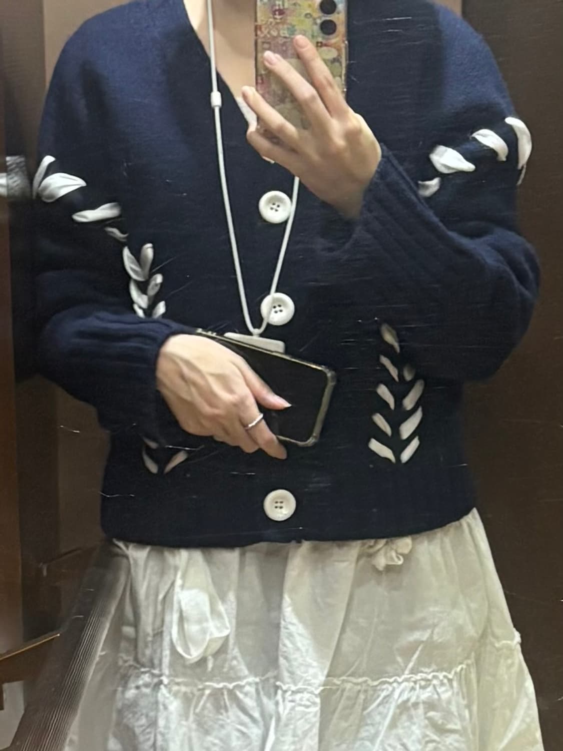 르씨엘블루 리본 가디건 상품이미지1