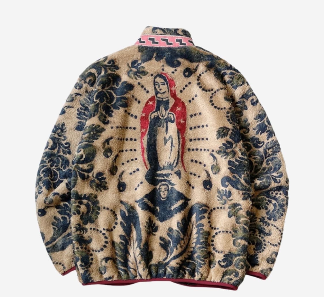 캐피탈 다마스크 패턴 마리아 플리스 집 블루종 베이지 상품이미지1