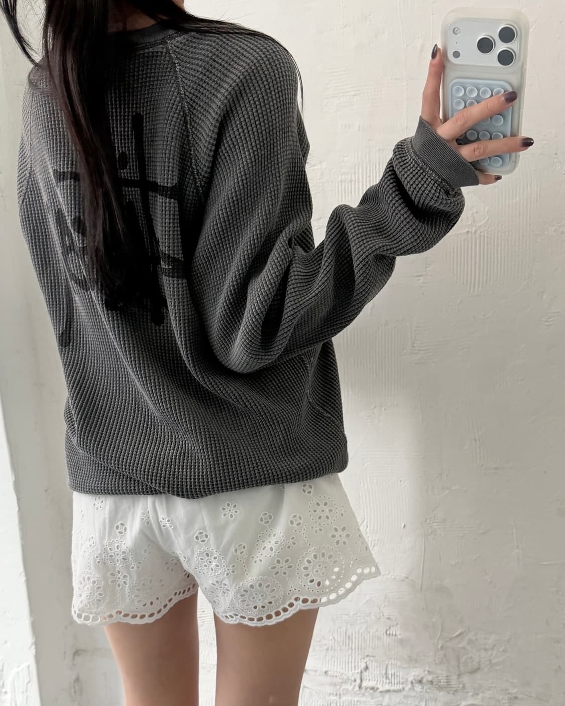 Stussy 스투시 와플 슬리브 차콜컬러 상품이미지1