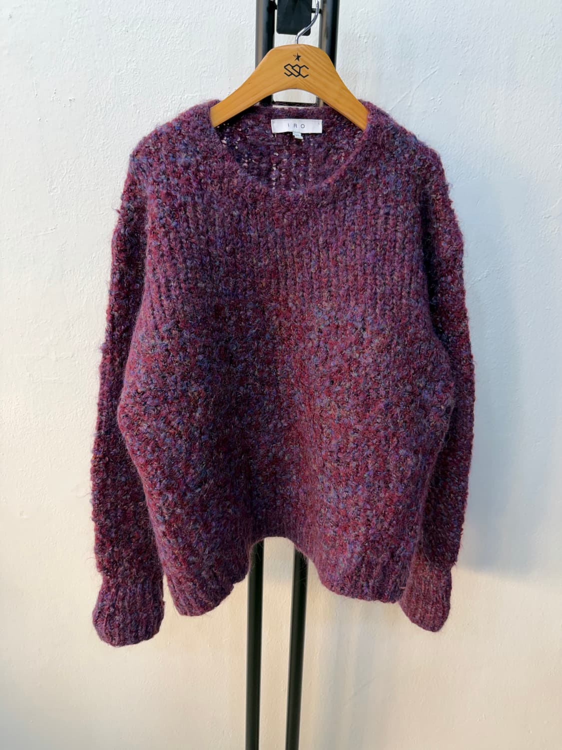 정품) IRO 이로 한섬 루즈핏 퍼플 니트 스웨터 XS 상품이미지1