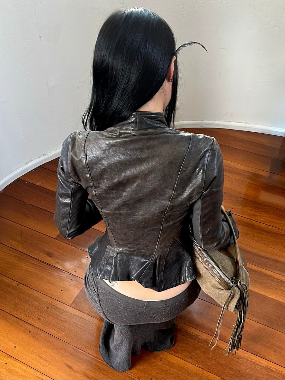 ) 릭 오웬스 램스킨 가죽자켓 블랙 정품 상품이미지6