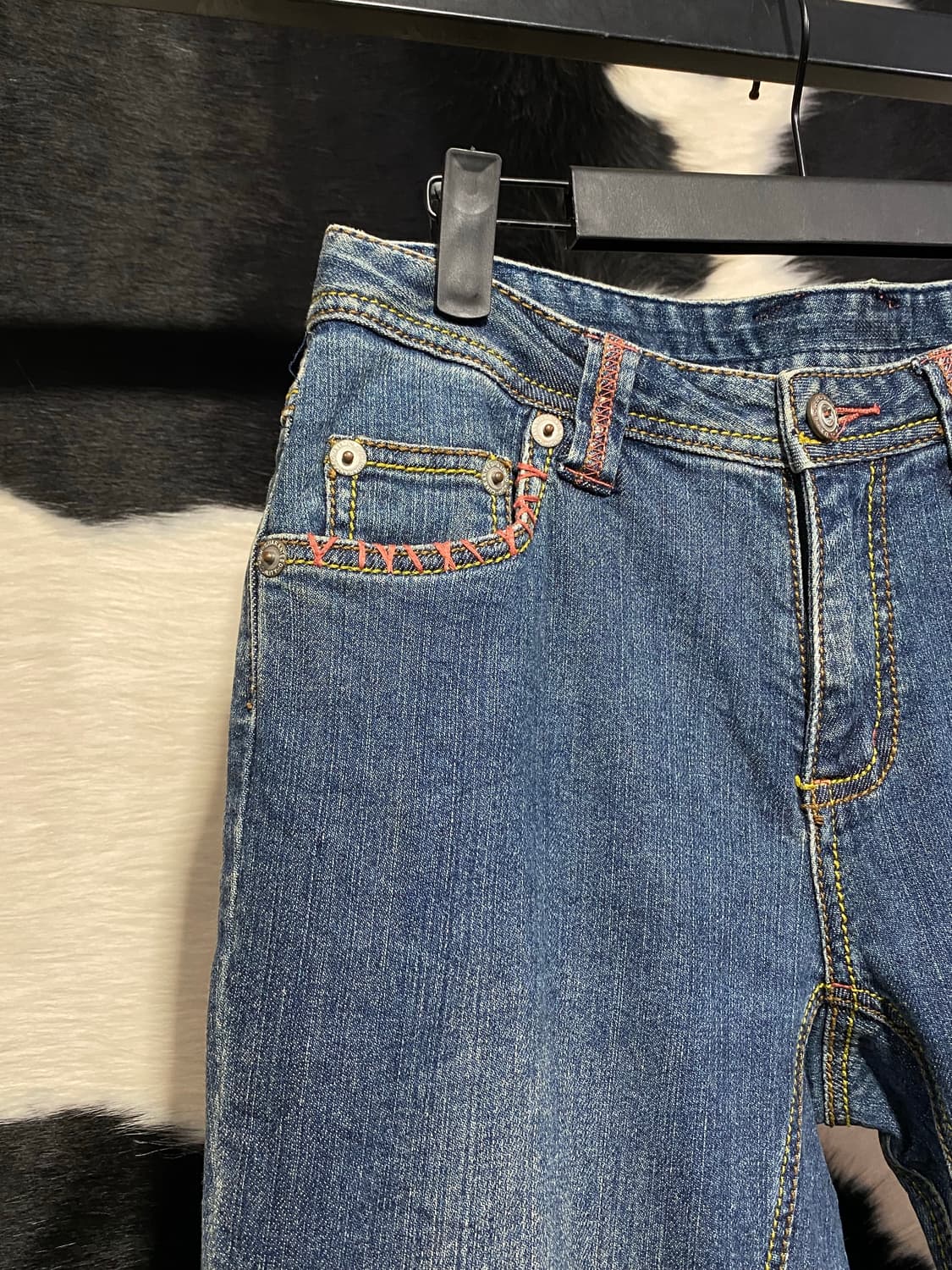 Japanese vtg 큐빅 버튼 디테일 부츠컷데님 상품이미지4