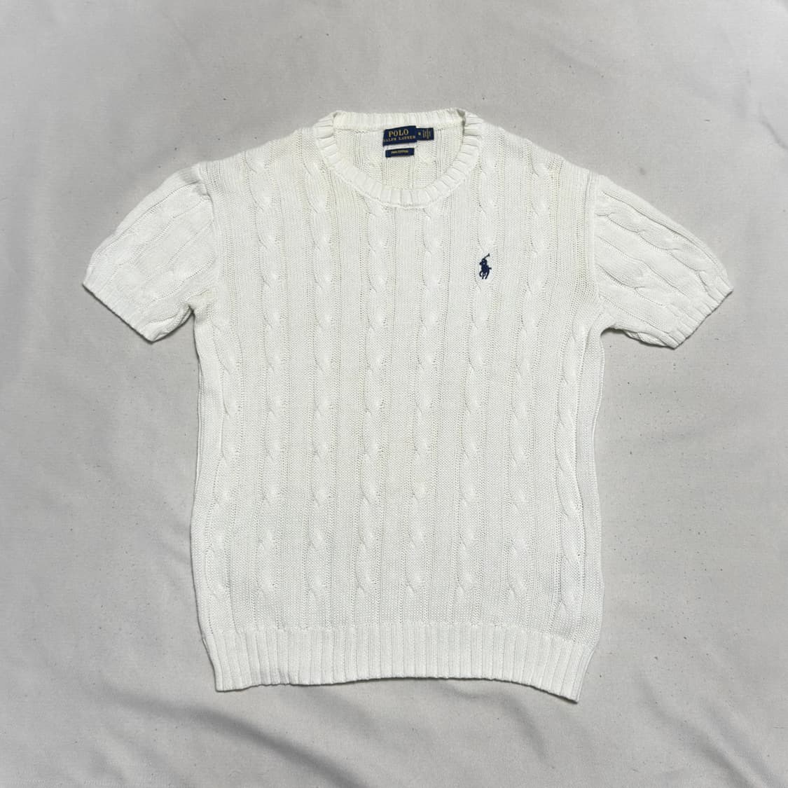 M 폴로랄프로렌 화이트 케이블 반팔 니트 상품이미지2