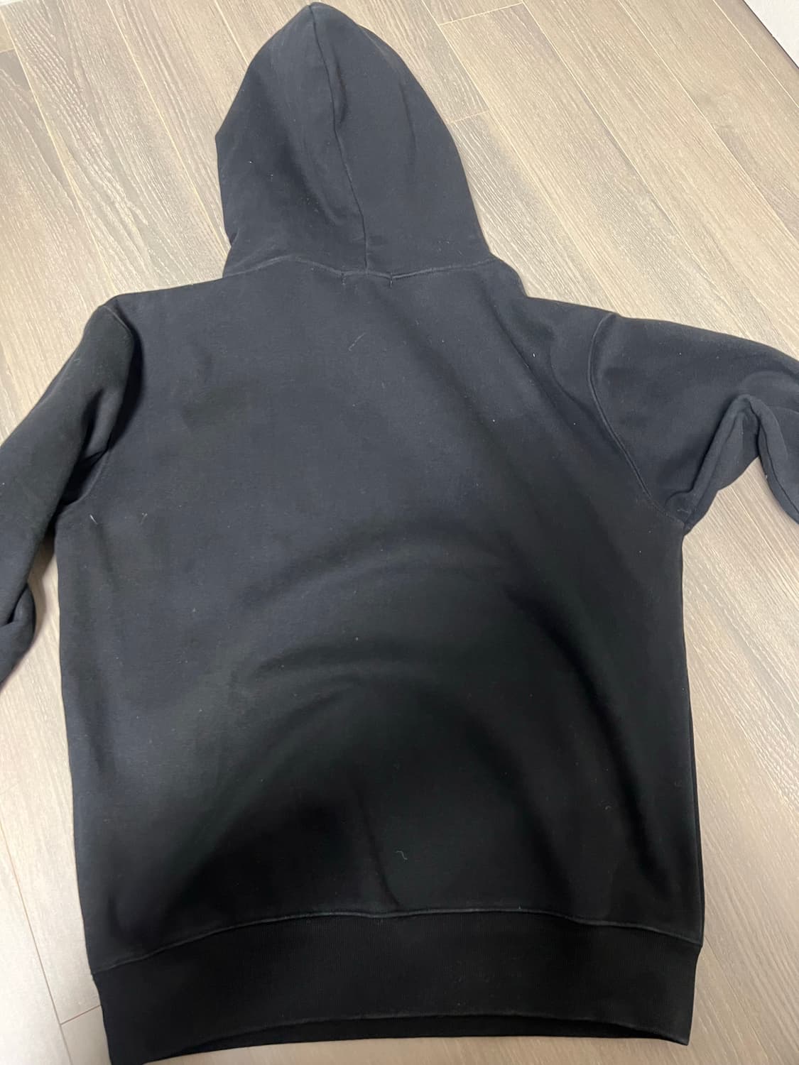 폴로 블랙 기모 후드티 상품이미지2