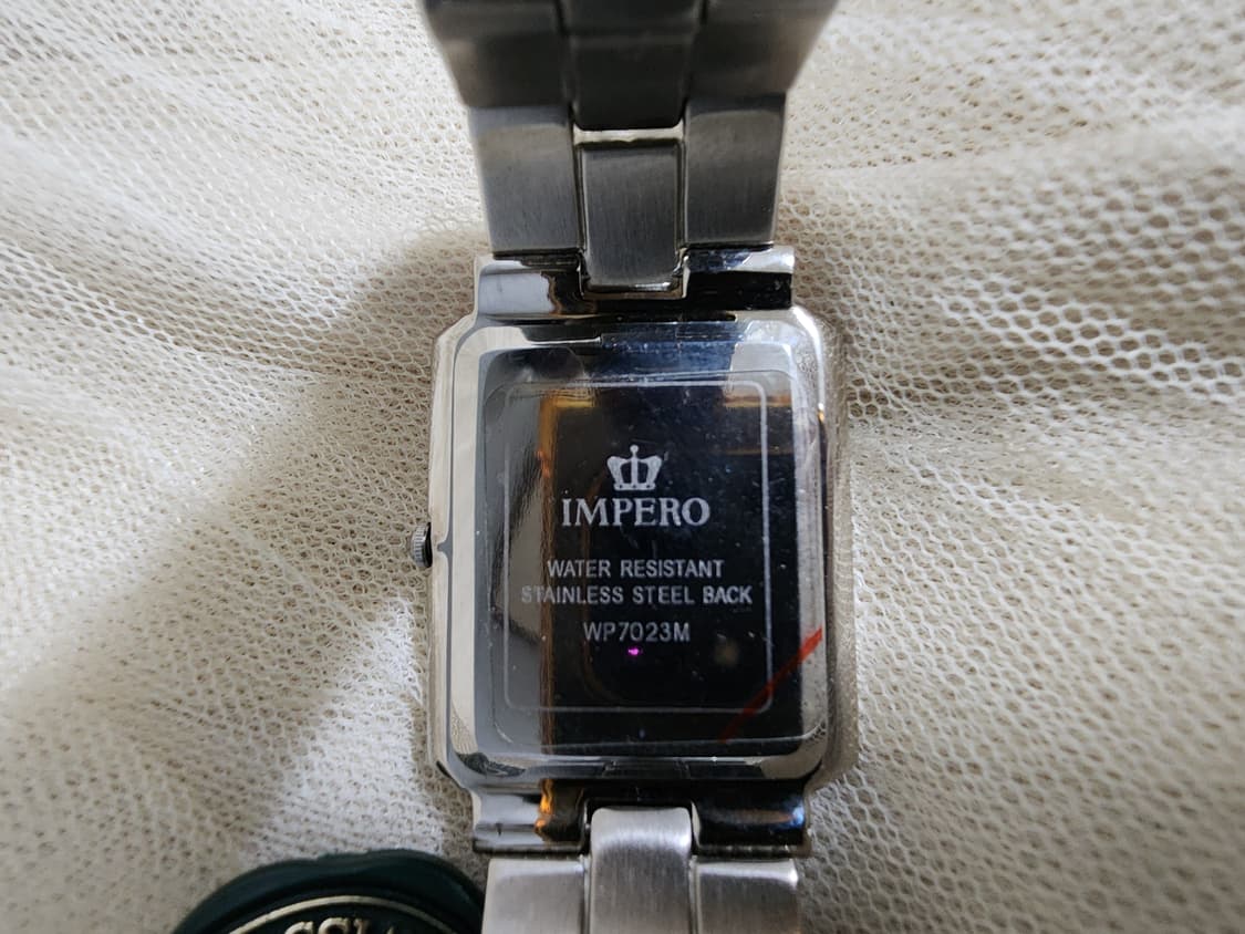 IMPERO 임페로 사각 메탈 쿼츠 시계 미사용 공용 상품이미지5