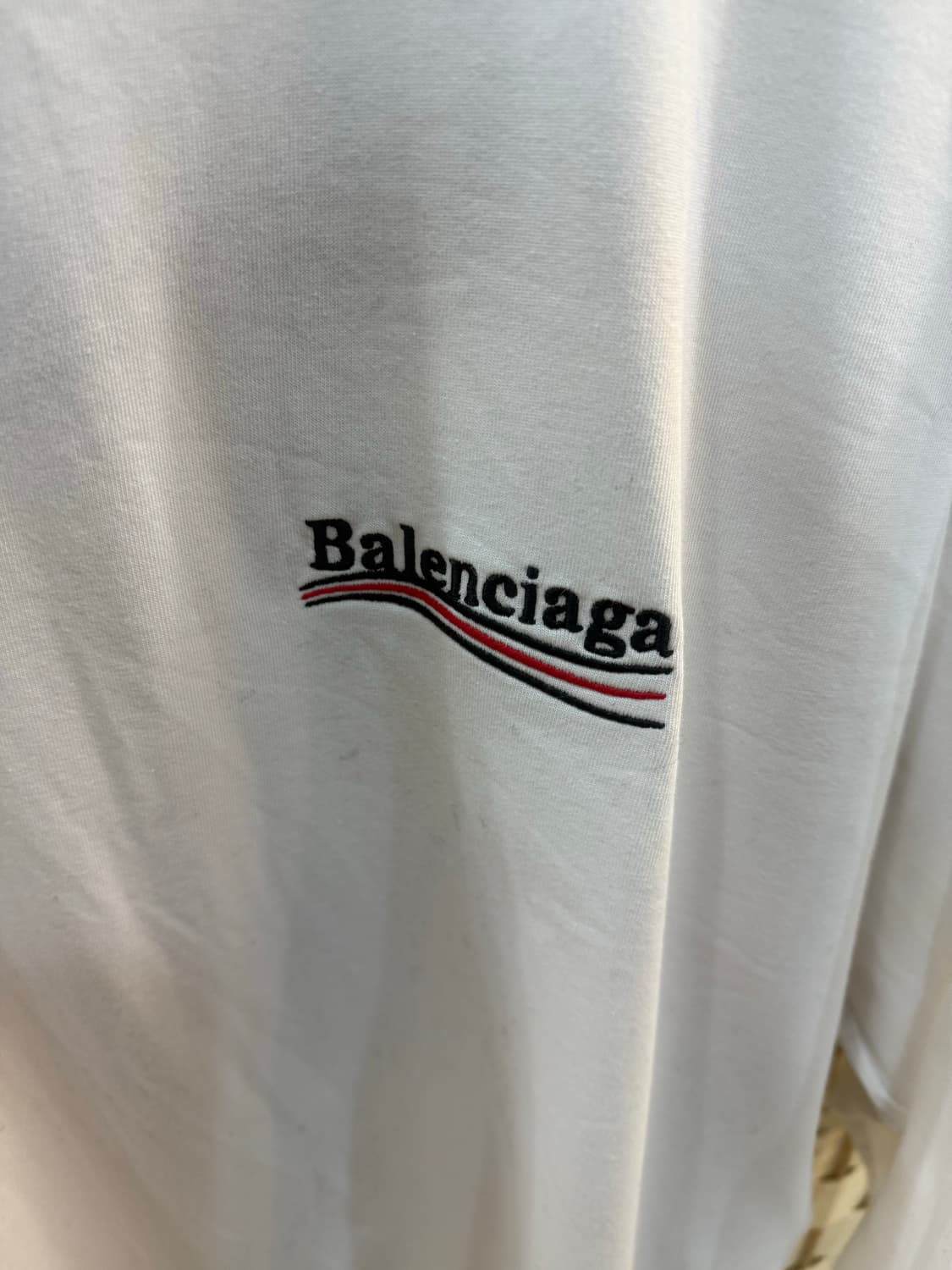 3/105-110 정품 발렌시아가 폴리티컬 캠페인 웨이브로고 티셔츠 팝니 상품이미지3