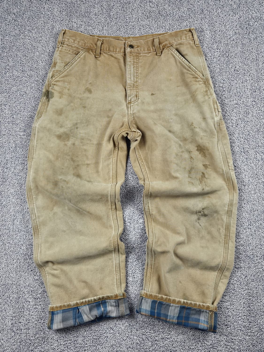 칼하트 헤비 플란넬 캔버스 카펜터 팬츠 ( 34 X 30 )/ 10050 상품이미지1