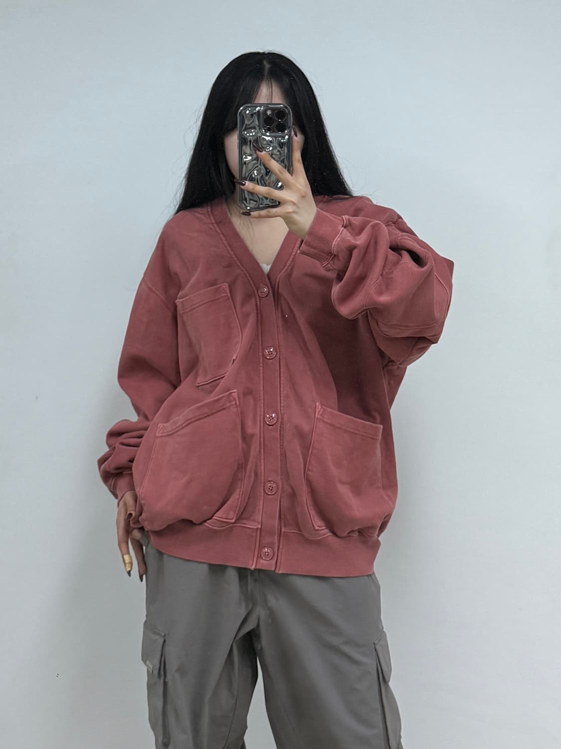 프리즘웍스 피그먼트 다잉 헤비웨이트 가디건 E27 상품이미지1