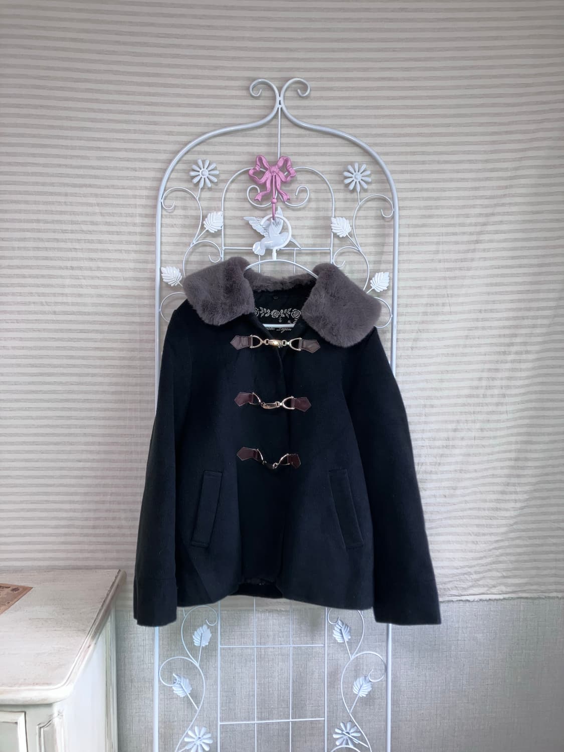 jpn vintage 블랙 버클 숏 코트 y2k 스트릿 갸루 펑키 일본빈 상품이미지4