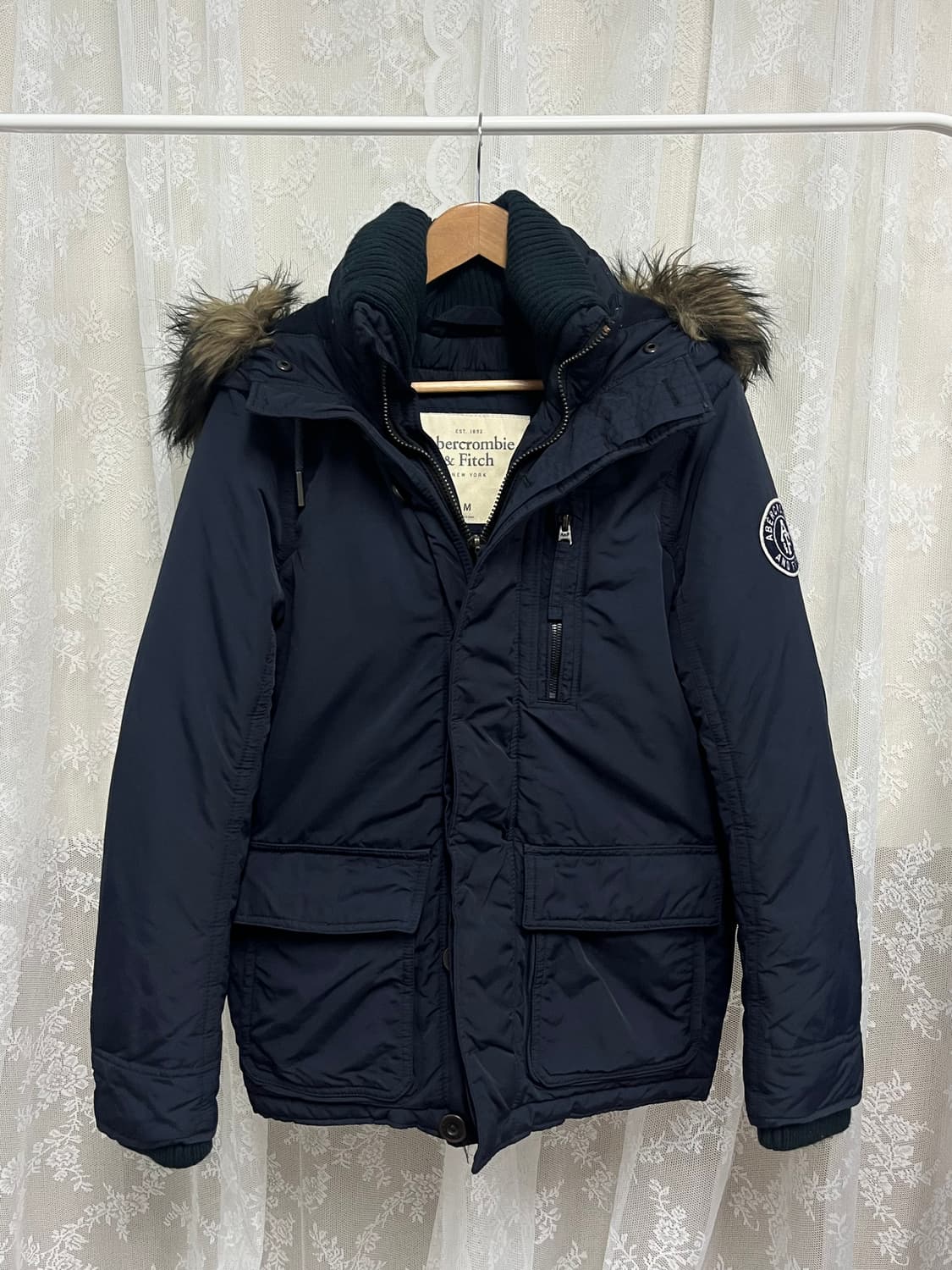M) 아베크롬비 빈티지 파카 패딩 점퍼 네이비 상품이미지1