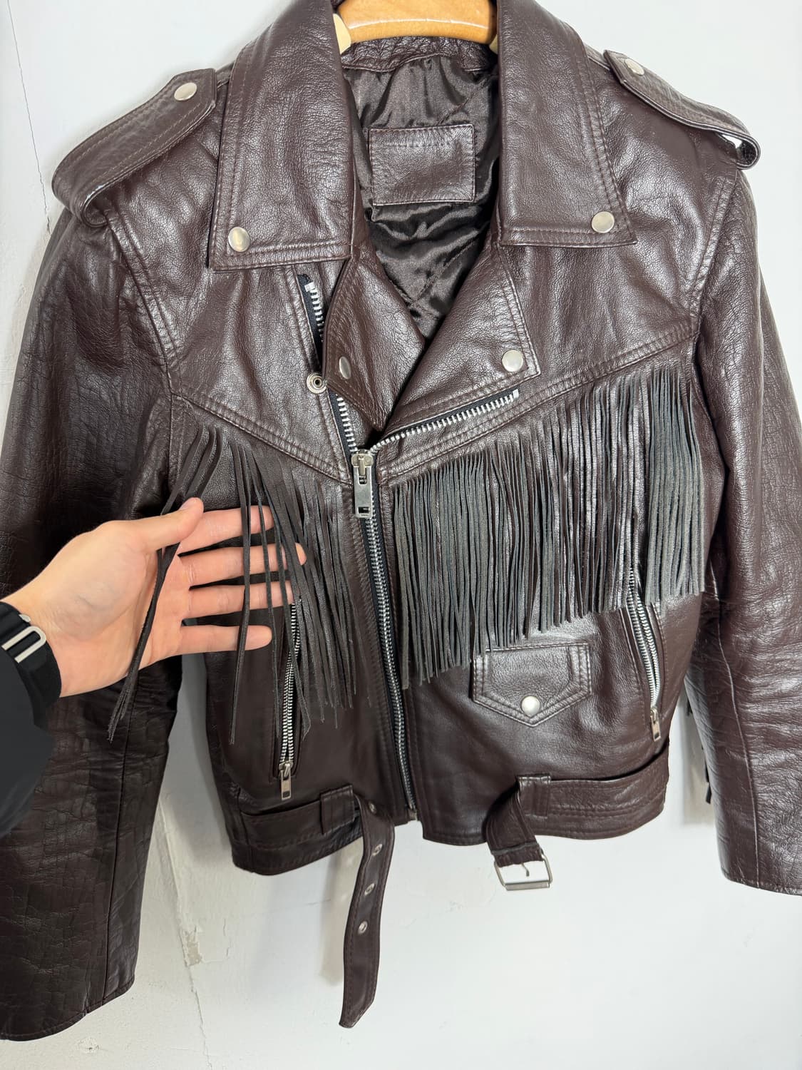 프린지 프린지레더자켓 프린지자켓 가죽자켓 레더자켓 빈티지가죽자켓 상품이미지3