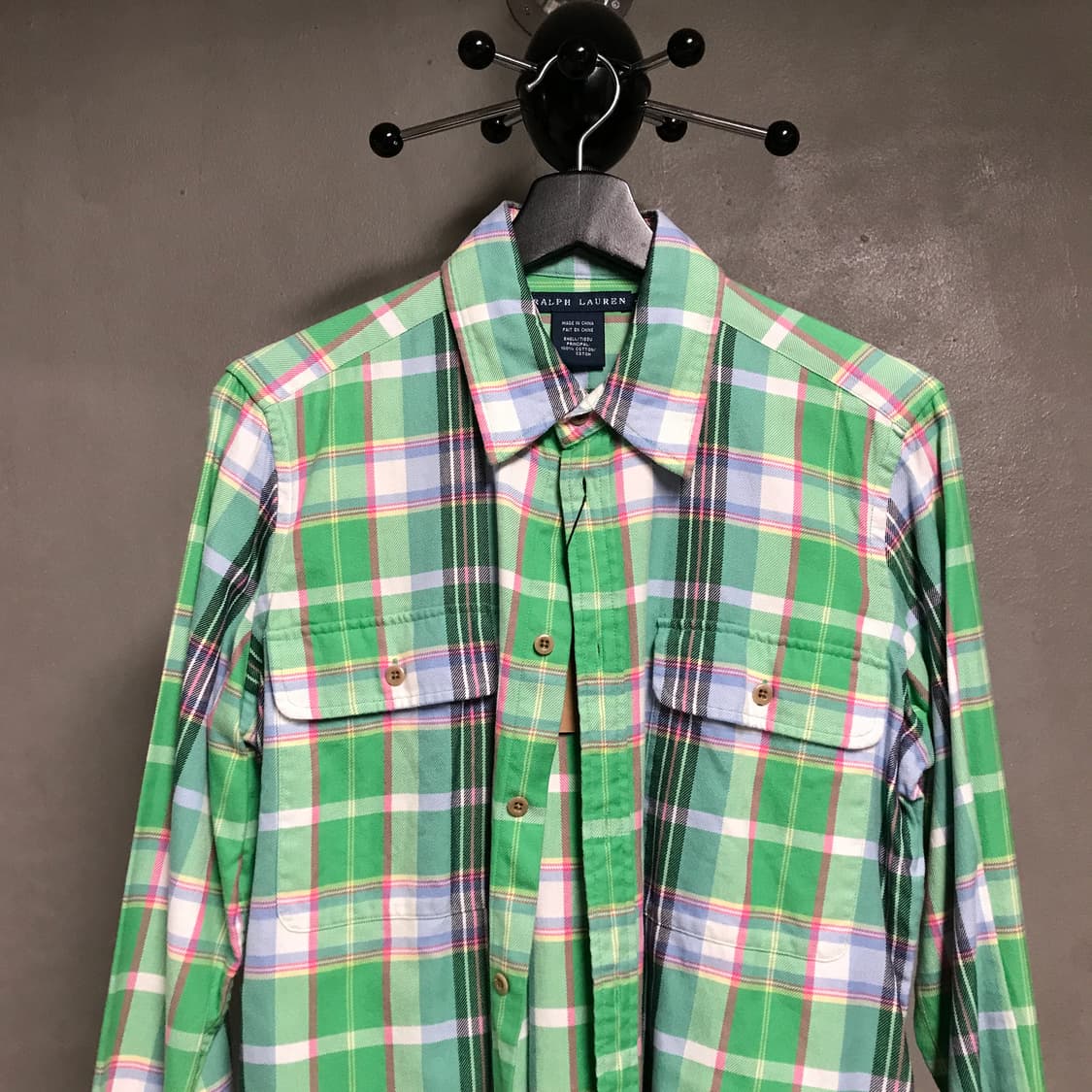폴로 랄프로렌 체크 셔츠 그린 14(W) 상품이미지2