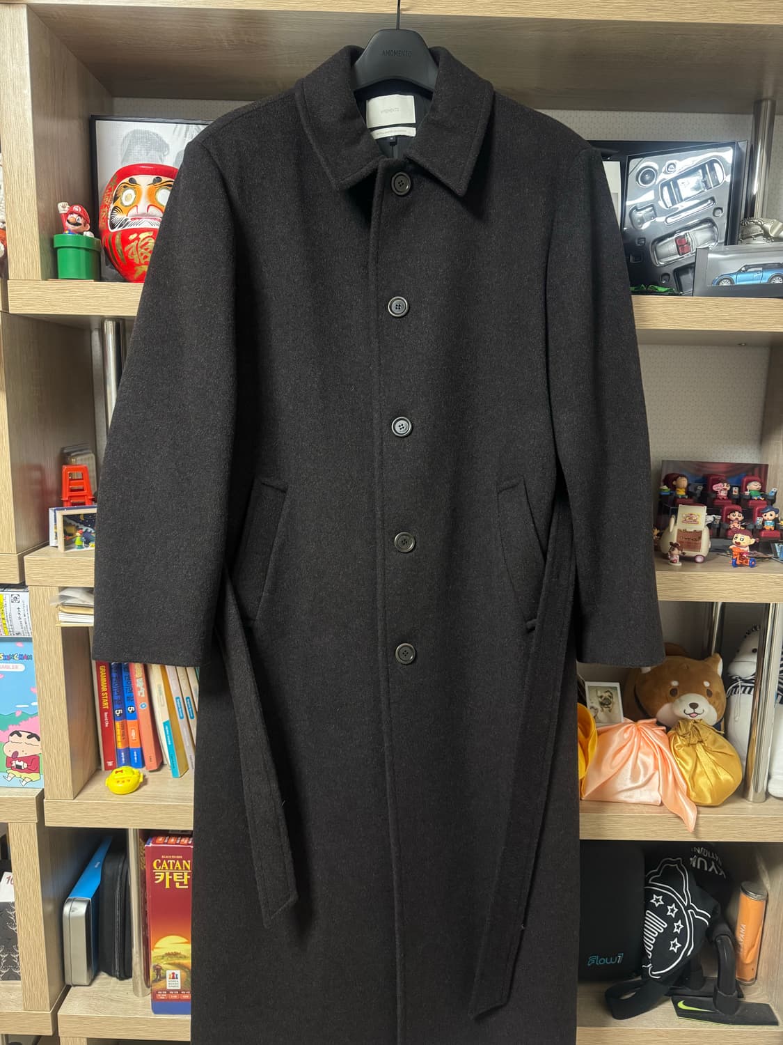 25FW 아모멘토 싱글 블레스트 롱코트 브라운 M 상품이미지1