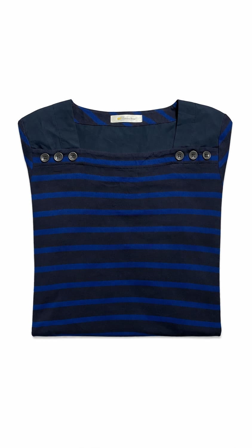 JPN 00s일본 빈티지 y2k 모리걸 골든베어 스트라이프 티셔츠 원피스 상품이미지3