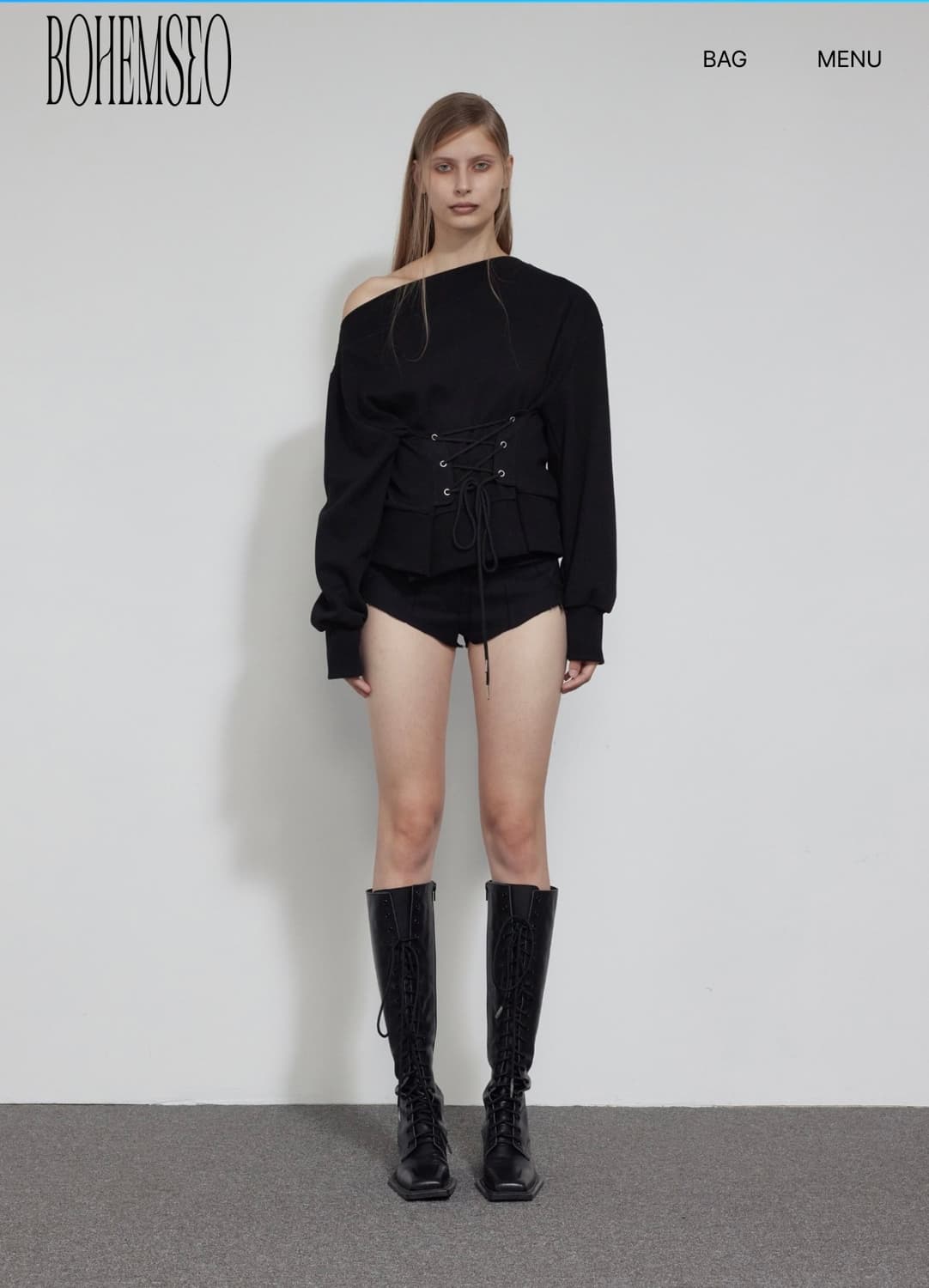 보헤미안서울 오프숄더 맨투맨 상품이미지1