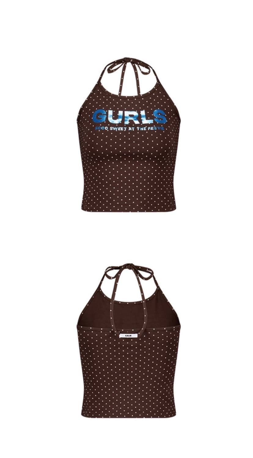 애즈이프켈리 GURLS GLITER DOT SLEEVELESS BROWN 상품이미지4