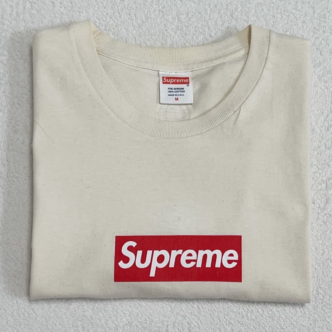 슈프림 14SS 20주년 박스로고 티셔츠 네츄럴 상품이미지1