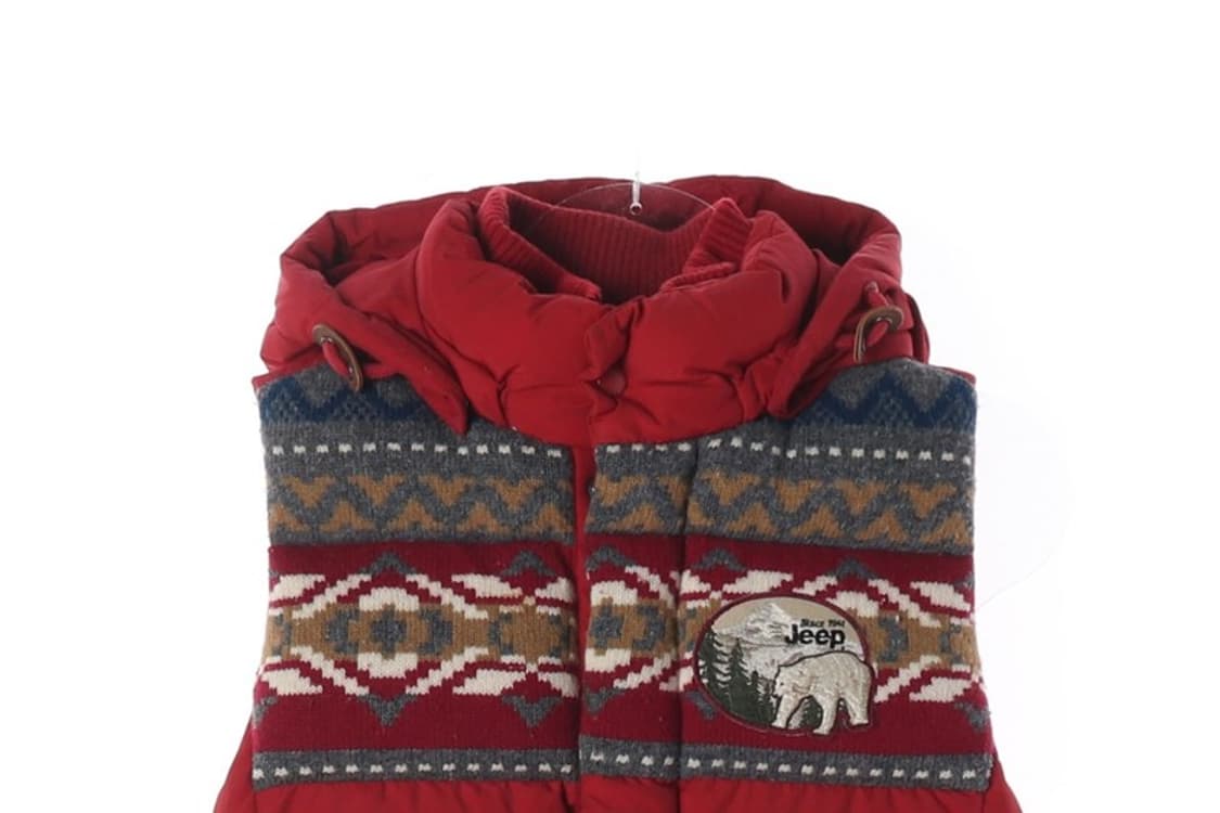 Jeep 노르딕 패턴 베어 패치 덕다운 베스트 S 상품이미지4