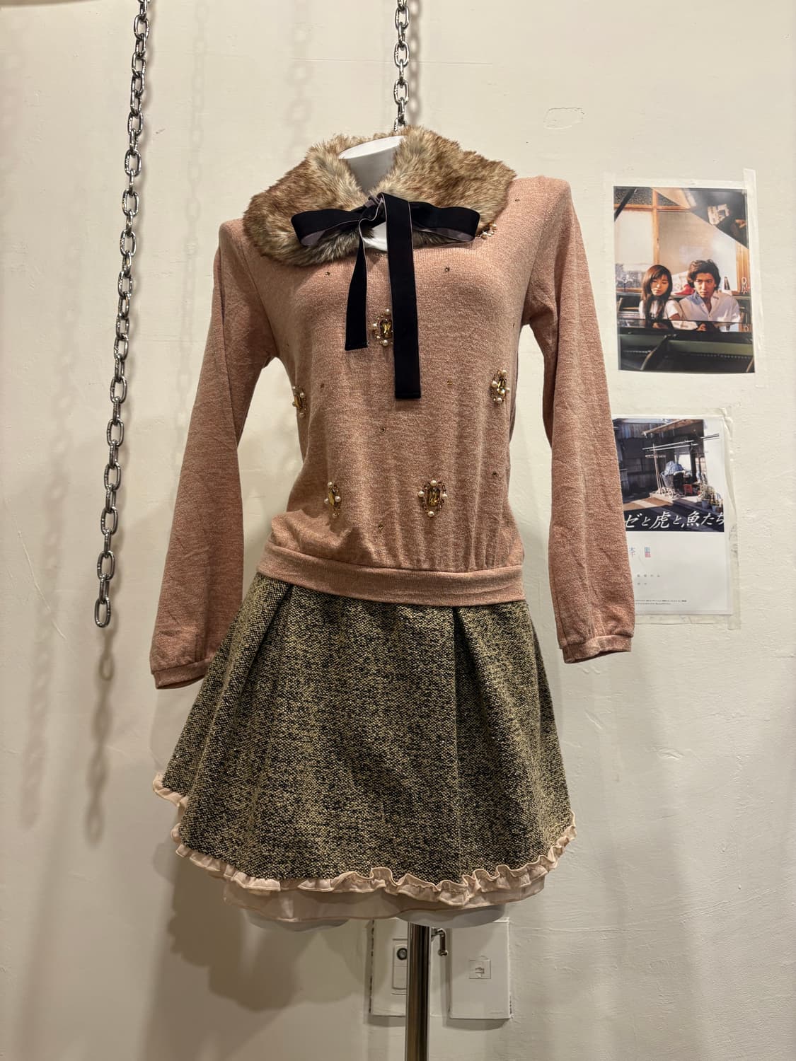 axes femme 엑시즈팜 진주 핑크 원피스 러블리 갸루  상품이미지1