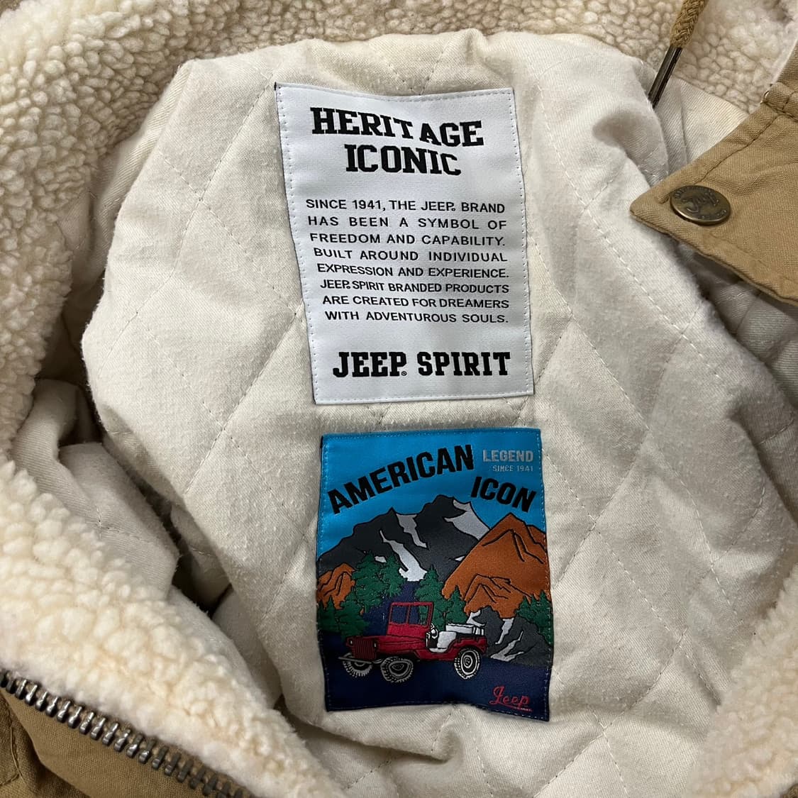 [정품/M] Jeep 지프 스피릿 아메리칸 후드 자켓 베이지 b10 상품이미지5