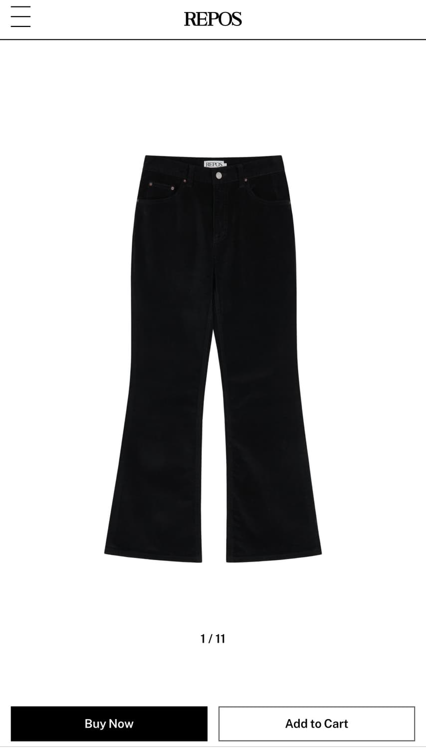 리포스 코듀로이 부츠컷 팬츠 /블랙 (M) 상품이미지2