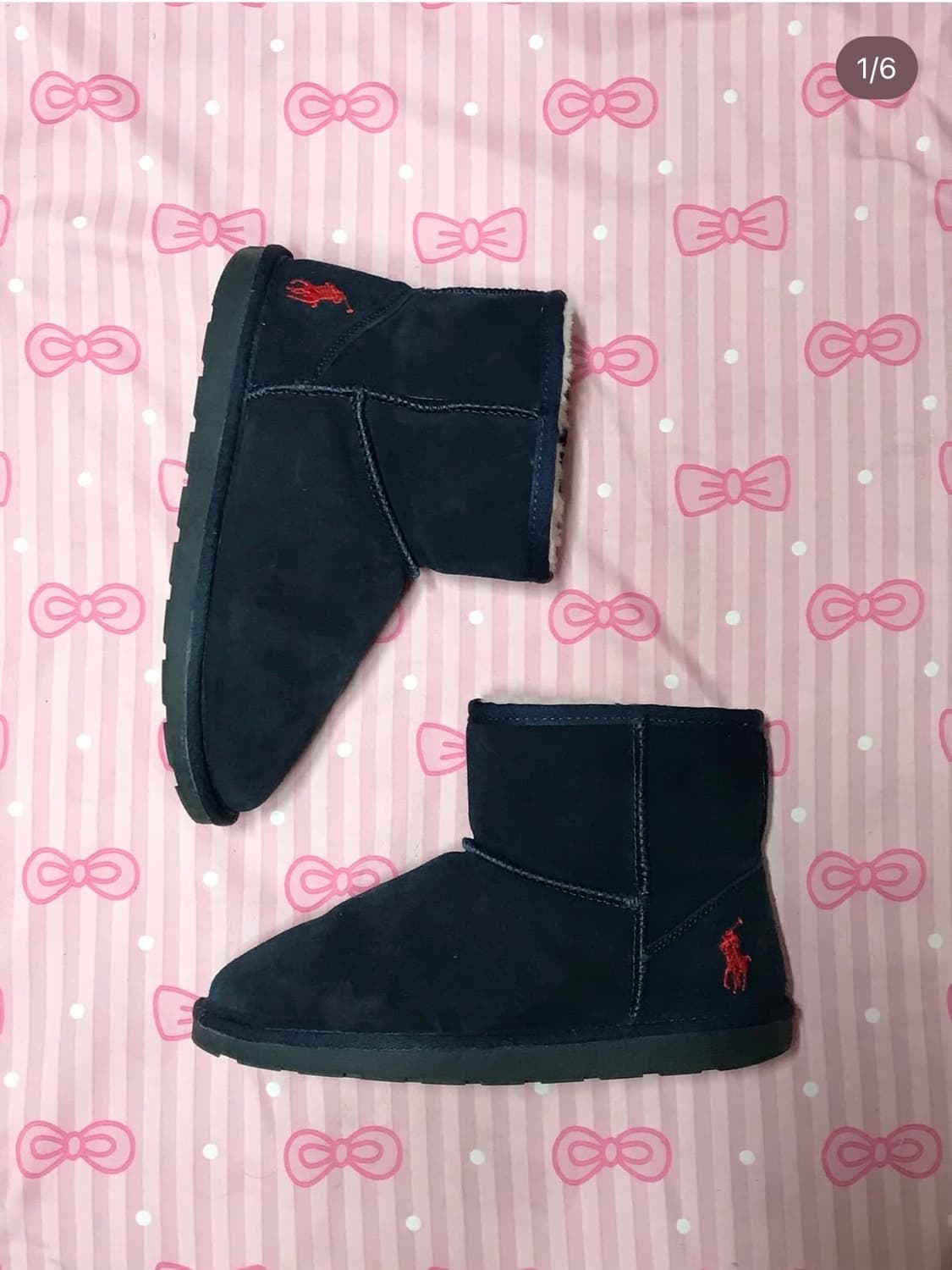 폴로 랄프로렌 스웨이드 양털 숏 부츠 상품이미지1