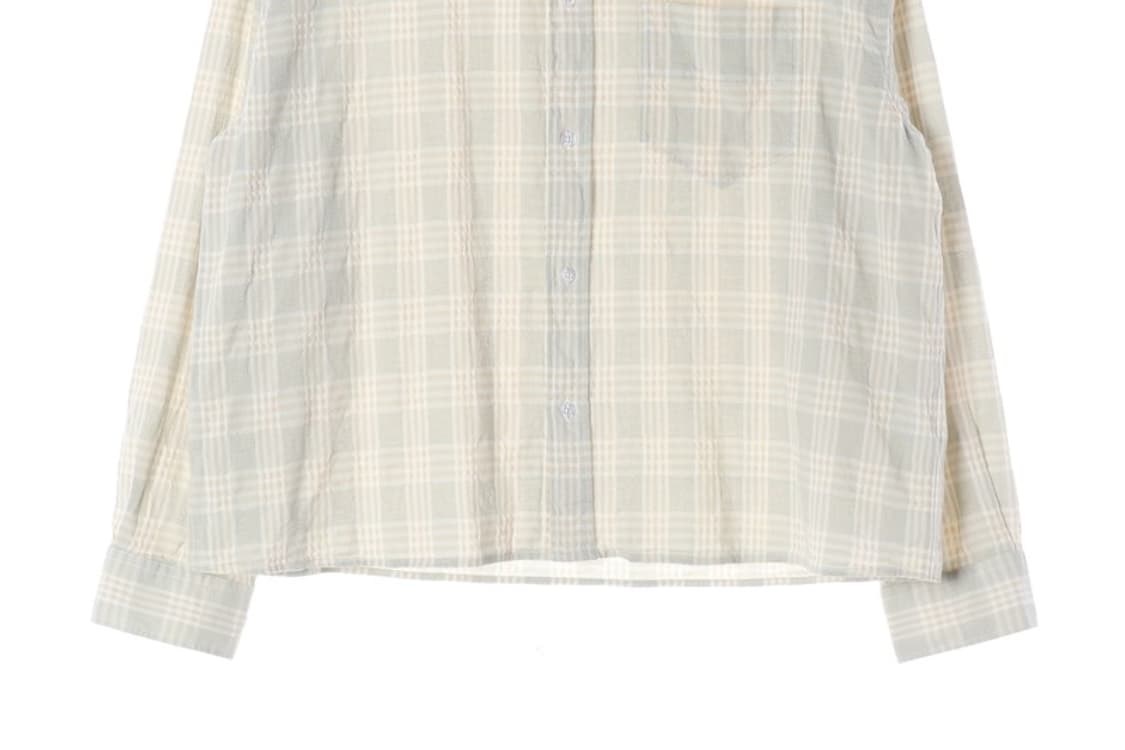 ZARA 라이트 베이지 미니멀 체크 셔츠 XL 상품이미지4