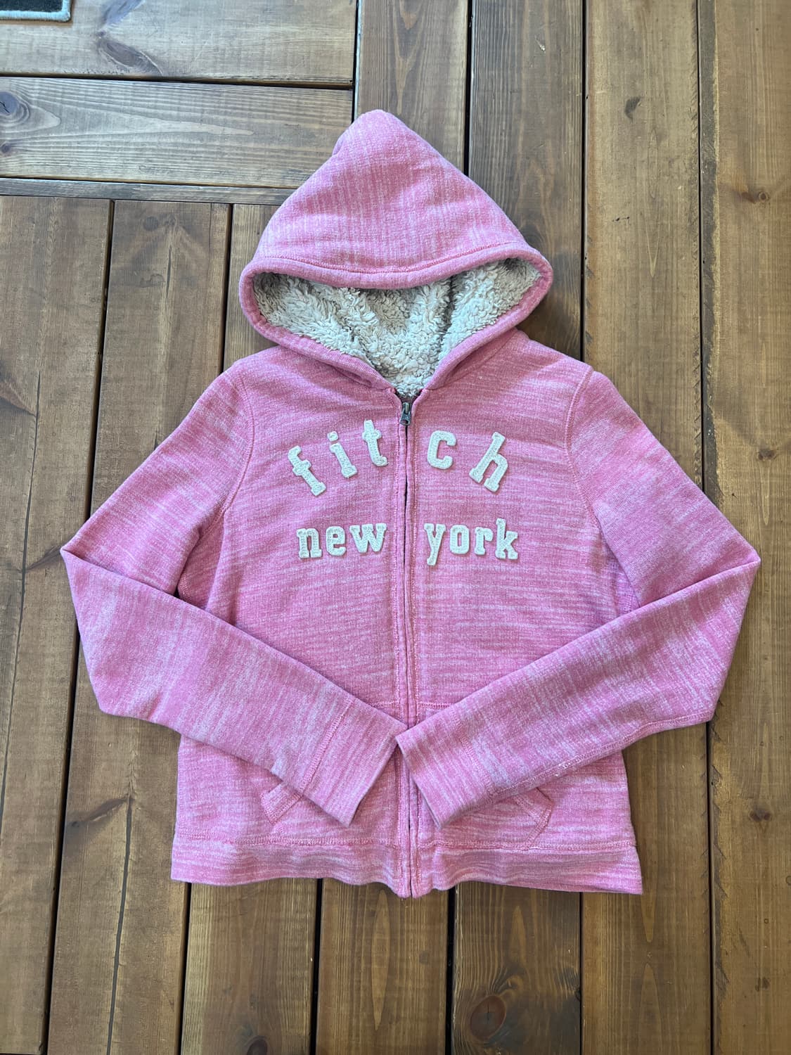 아베크롬비 핑크 뽀글이 후드집업 상품이미지6