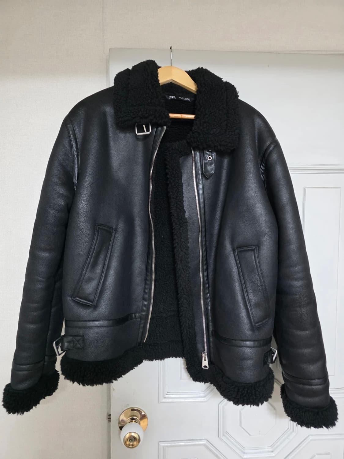 자라 페이크레더 B-3 무스탕 L 상품이미지4