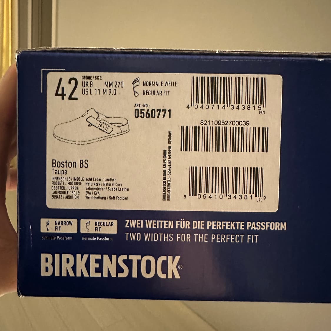 버켄스탁 보스턴 레귤러 타우페 42 상품이미지4