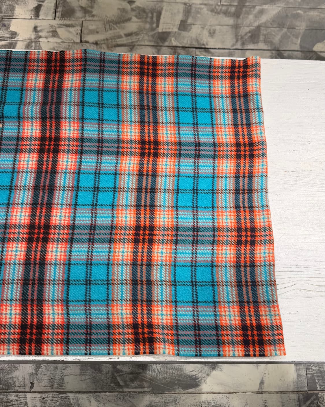 아크네 스튜디오 블루 오렌지 타탄체크 울 머플러 상품이미지4