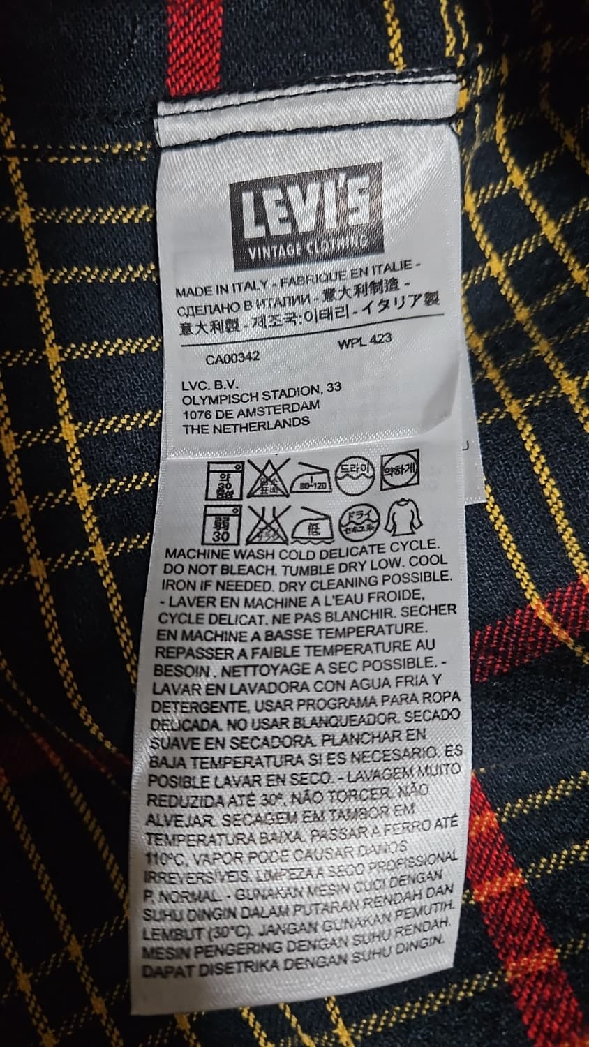 리바이스 LVC 1950's 숏혼 셔츠 멀티 체크 S 상품이미지9