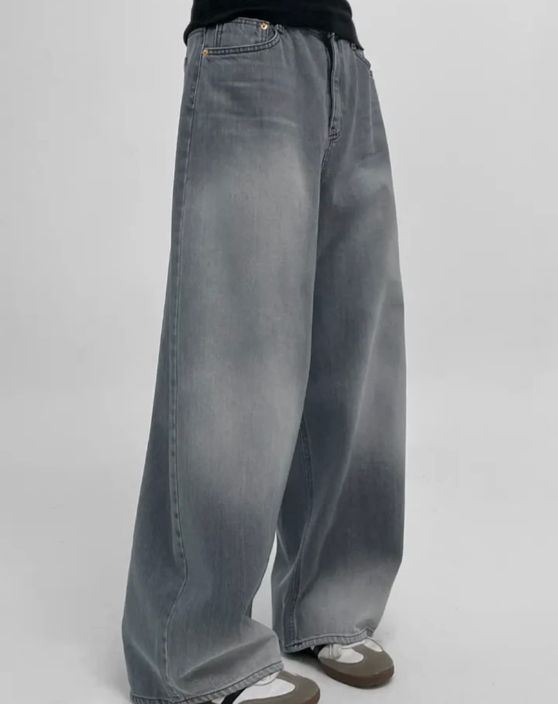 블랙업 워싱 와이드 팬츠 상품이미지3