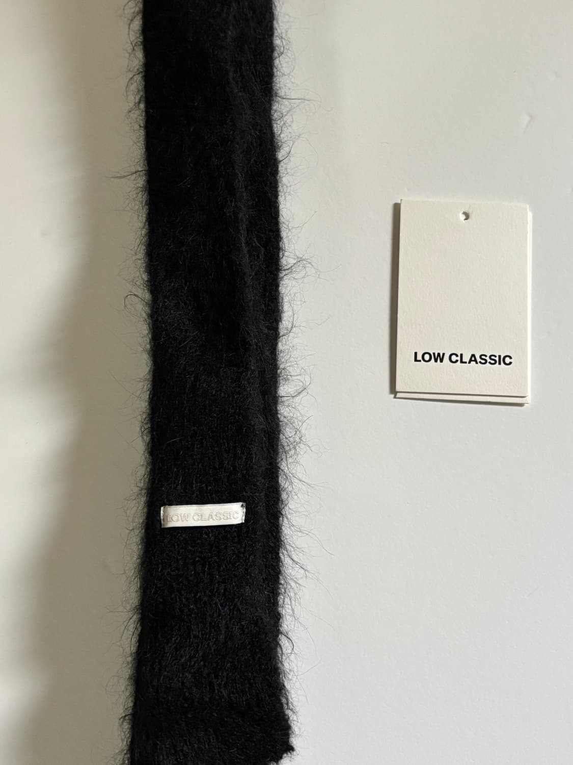 로우클래식 알파카 슬림 머플러 블랙 상품이미지1