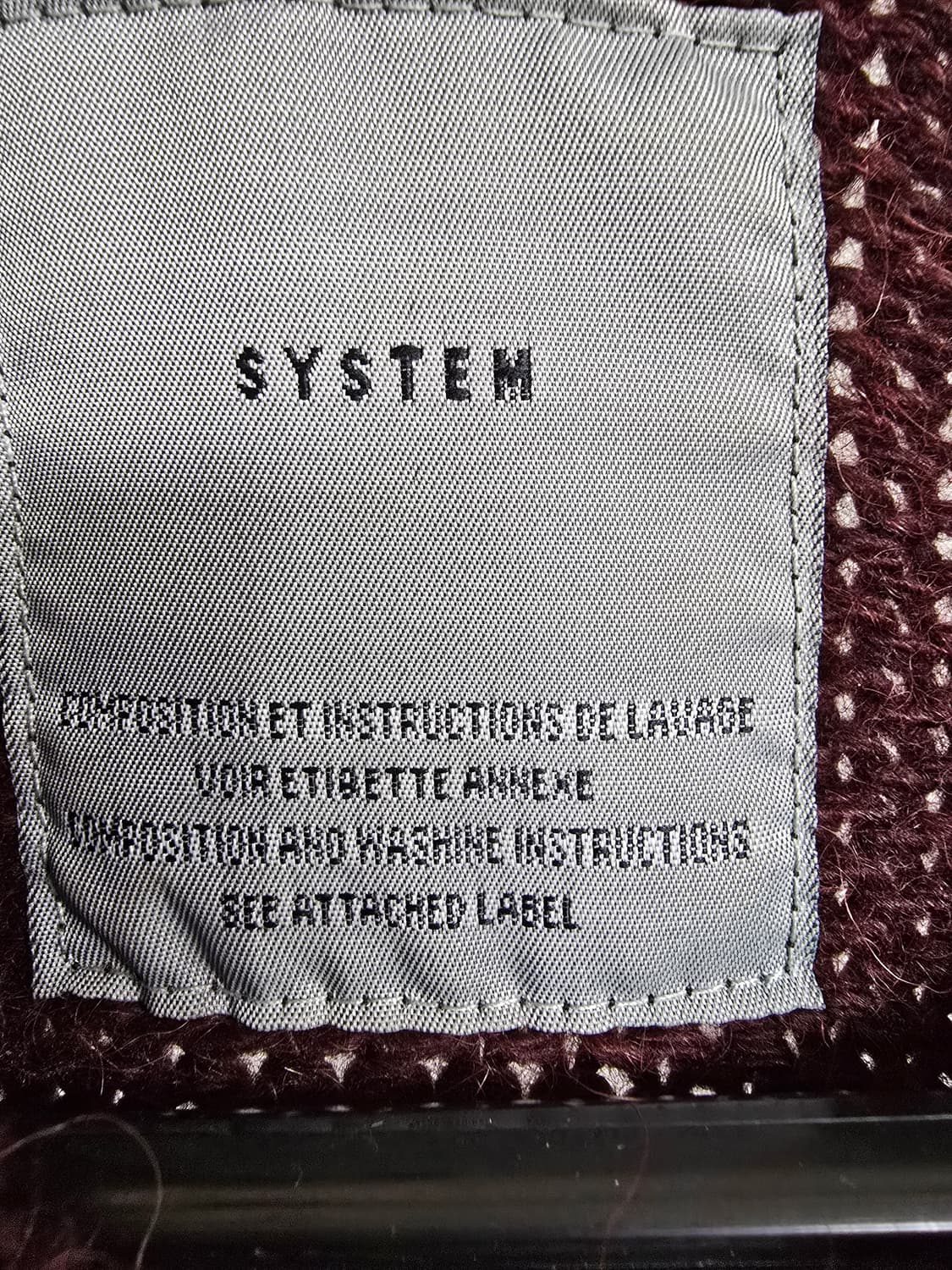 SYSTEM 시스템 버건디색 니트 가디건 (2113) 상품이미지3